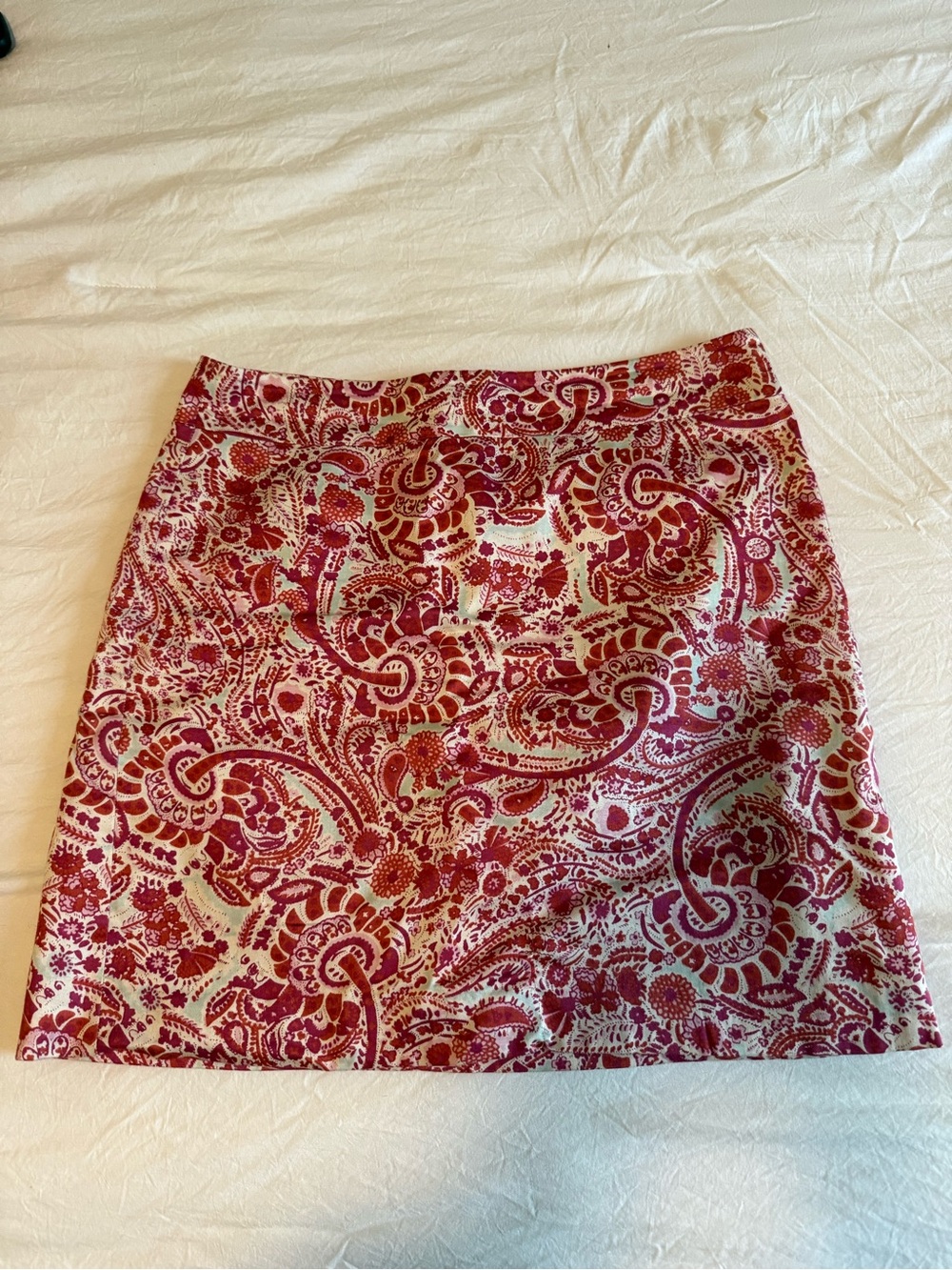 LOFT Pink Paisley-Print Mini Skirt